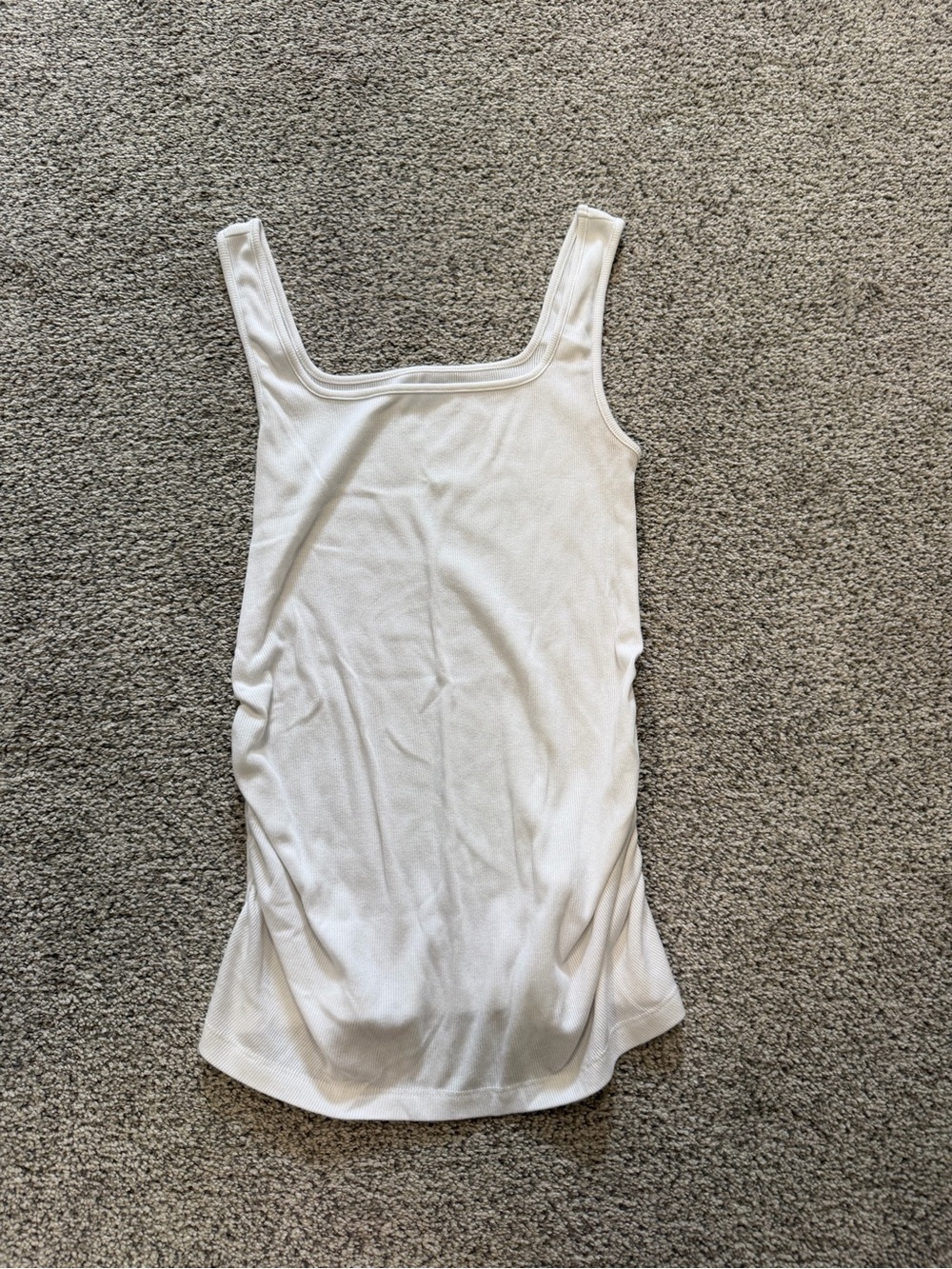 Old Navy White Ribbed Square-Neck Tank